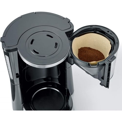  SEVERIN KA 4822 Type Kaffeemaschine (Fuer gemahlenen Filterkaffee, 10 Tassen, Inkl. Glaskanne) edelstahl/schwarz