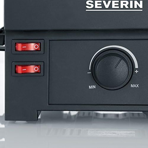  SEVERIN Pizza-Raclette Grill mit Wendegrillplatte, ca. 1.150 W, Inkl. 8 Pfannchen, Pizzateigausstecher und 8 Holzspachteln, RG 2687