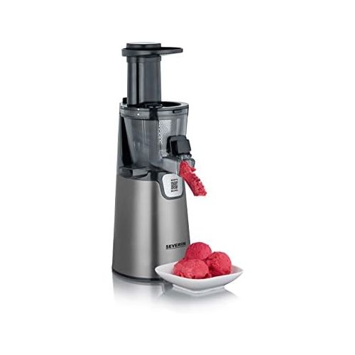  SEVERIN ES 3571 Slow Juicer (150 W, Inkl. Frozen-Fruits-Aufsatz) metallic grau/schwarz/edelstahl