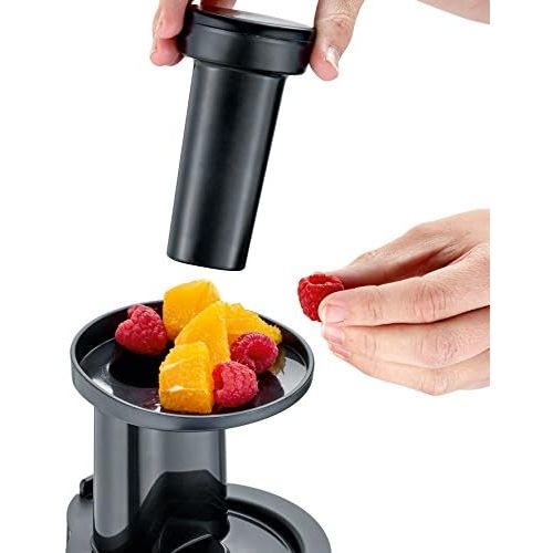  SEVERIN ES 3571 Slow Juicer (150 W, Inkl. Frozen-Fruits-Aufsatz) metallic grau/schwarz/edelstahl