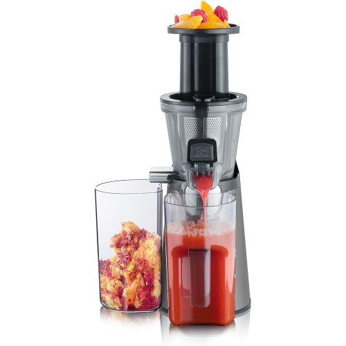  SEVERIN ES 3571 Slow Juicer (150 W, Inkl. Frozen-Fruits-Aufsatz) metallic grau/schwarz/edelstahl