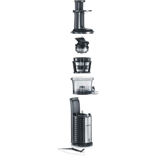  SEVERIN ES 3569 Slow Juicer (150 W, Inkl. Frozen-Fruits-Aufsatz) schwarz/edelstahl