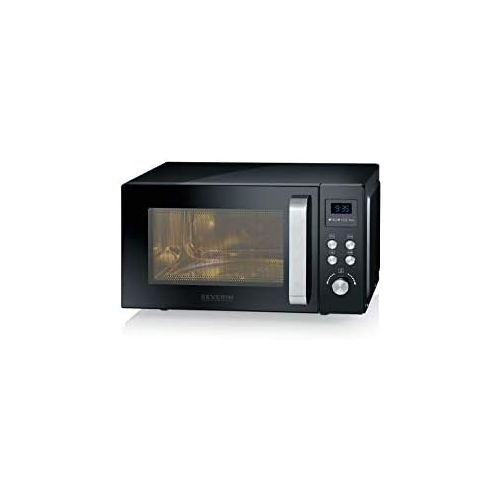  SEVERIN MW 7752 3-in-1 Mikrowelle (900 W, mit Grill- und Heissluftfunktion, Inkl. Drehteller, Ø 27 cm und Grillrost) schwarz