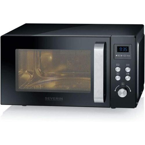  SEVERIN MW 7752 3-in-1 Mikrowelle (900 W, mit Grill- und Heissluftfunktion, Inkl. Drehteller, Ø 27 cm und Grillrost) schwarz