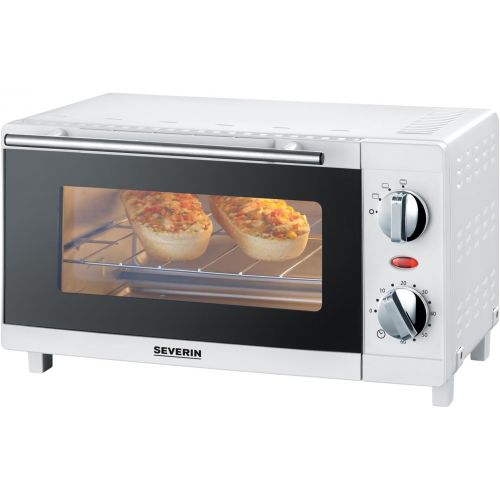  SEVERIN TO 2054 Back- und Toastofen (800 W, Inkl. Grillrost und Backblech, 9 L) weiss