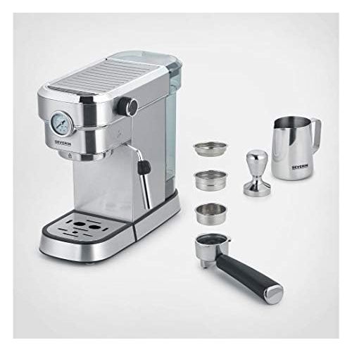  [아마존베스트]Severin Espresa KA Espresso Machine (approx. 1350 W, solid and professional portafilter holder (weight approx. 450 g) adjustable temperature and cup filling capacity memory)