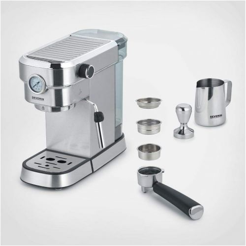  [아마존베스트]Severin Espresa KA Espresso Machine (approx. 1350 W, solid and professional portafilter holder (weight approx. 450 g) adjustable temperature and cup filling capacity memory)