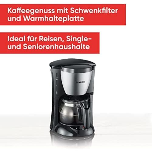  [아마존베스트]Severin KA 4805 - coffee makers (Freestanding, Ground coffee, Manual, Coffee, Black, Stainless steel, Stainless steel)