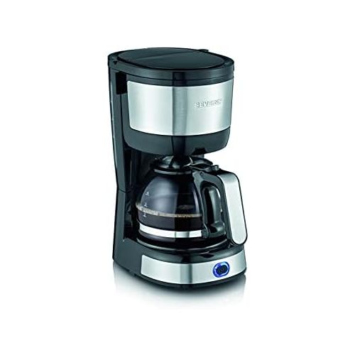  [아마존베스트]SEVERIN Filter Coffee Maker, Compact Design, Brushed Stainless Steel/Black, KA 4808