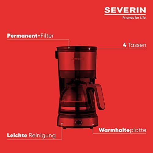  [아마존베스트]SEVERIN Filter Coffee Maker, Compact Design, Brushed Stainless Steel/Black, KA 4808