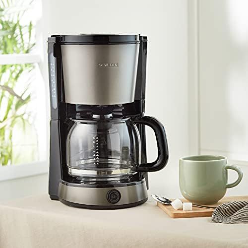  [아마존베스트]SEVERIN KA 9543 coffee machine (for ground filter coffee, 10 cups, including glass jug) stainless steel / black