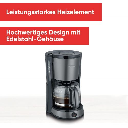  [아마존베스트]SEVERIN KA 9543 coffee machine (for ground filter coffee, 10 cups, including glass jug) stainless steel / black