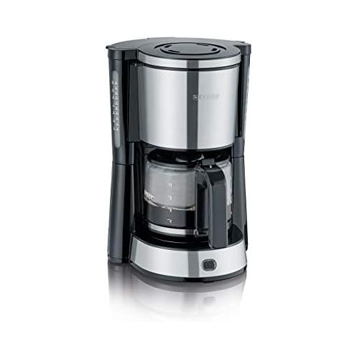  [아마존베스트]SEVERIN KA 4822 Type Coffee Machine (for Ground Filter Coffee, 10 Cups, Including Glass Jug) Stainless Steel/Black