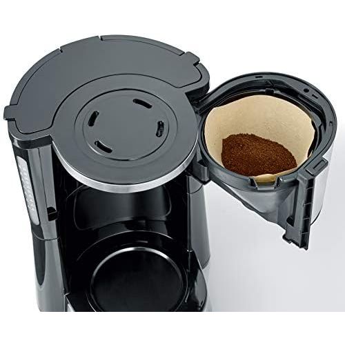  [아마존베스트]SEVERIN KA 4822 Type Coffee Machine (for Ground Filter Coffee, 10 Cups, Including Glass Jug) Stainless Steel/Black