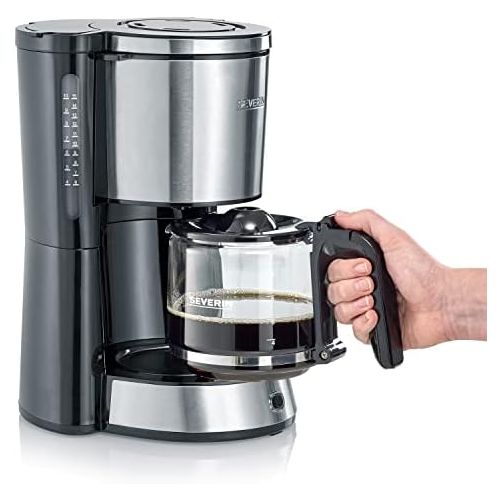  [아마존베스트]SEVERIN KA 4822 Type Coffee Machine (for Ground Filter Coffee, 10 Cups, Including Glass Jug) Stainless Steel/Black