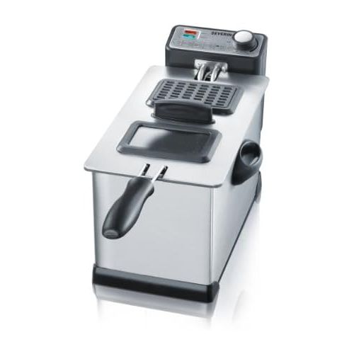  [아마존베스트]Severin FR 2431 Deep Fryer, 2000 W, 3 L Capacity, 400 g Frying Quantity, Stainless Steel / Black