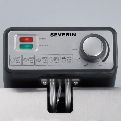  [아마존베스트]Severin FR 2431 Deep Fryer, 2000 W, 3 L Capacity, 400 g Frying Quantity, Stainless Steel / Black