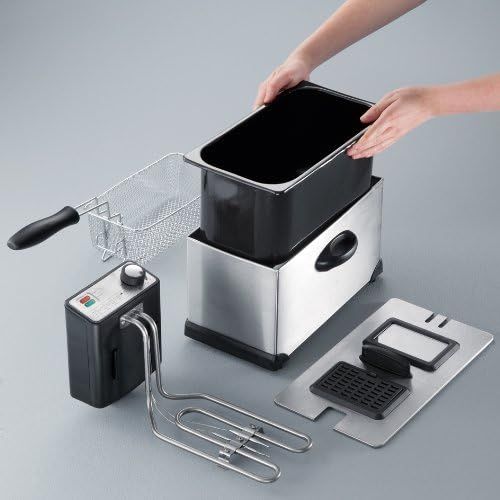  [아마존베스트]Severin FR 2431 Deep Fryer, 2000 W, 3 L Capacity, 400 g Frying Quantity, Stainless Steel / Black