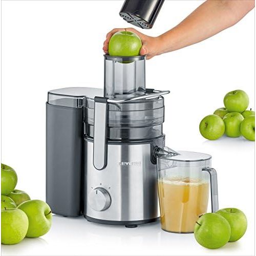  [아마존베스트]SEVERIN ES 3570 juicer (800 W, with 1.1 L juice container) black / stainless steel