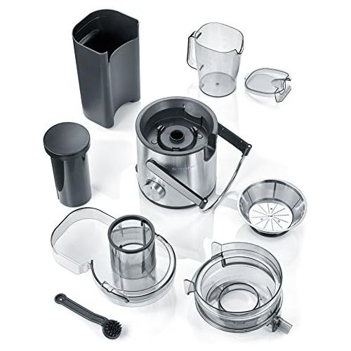  [아마존베스트]SEVERIN ES 3570 juicer (800 W, with 1.1 L juice container) black / stainless steel