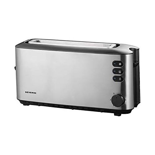  [아마존베스트]SEVERIN AT 2515 automatic toaster (1,000 W, 1 long slot chamber, for up to 2 bread slices) stainless steel / black