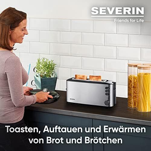  [아마존베스트]SEVERIN AT 2515 automatic toaster (1,000 W, 1 long slot chamber, for up to 2 bread slices) stainless steel / black