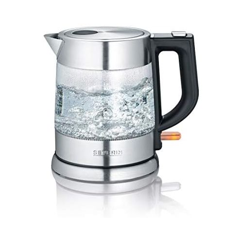  [아마존베스트]Severin WK 3468 Glass Kettle, Black, Stainless Steel