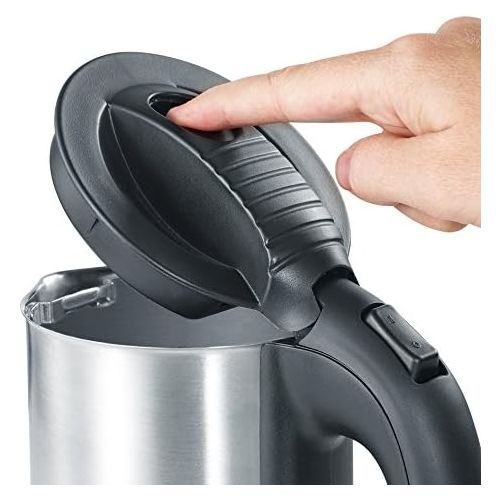  [아마존베스트]SEVERIN WK 3646 travel kettle set (approx. 1000 W, 0.5 L, including 2 plastic cups, spoon and travel bag) stainless steel / black