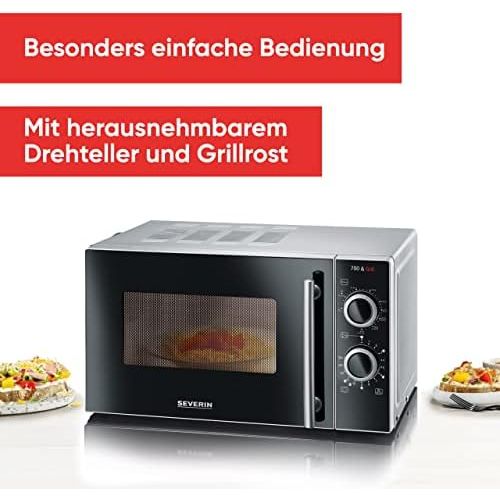  [아마존베스트]SEVERIN Microwave oven with grill function, approx. 20L: approx. 700 W, grill function approx. 900 W., 000