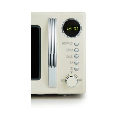  [아마존베스트]SEVERIN Retro microwave with grill function and 3 years warranty extension, approx. 20 l: approx. 700 W, grill function approx. 1000 W Attractive Retro Design Digital Multifunction Display