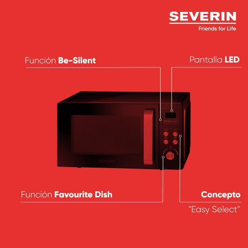  [아마존베스트]SEVERIN MW 7750 2-in-1 Microwave, 800 W with Grill Function, Includes Grill and Turntable, Diameter 24.5 cm, Black