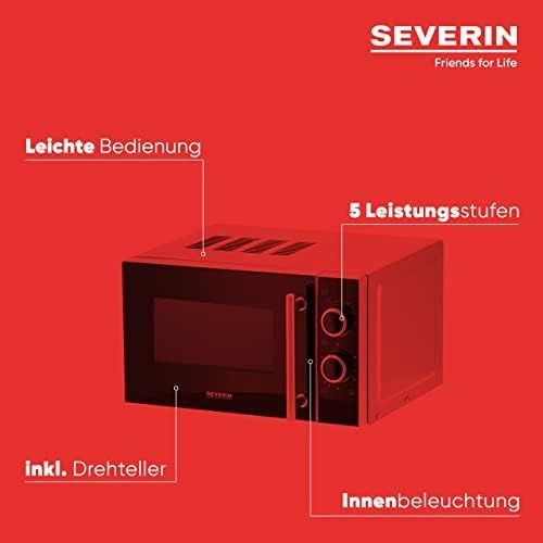  [아마존베스트]SEVERIN MW 7862 Microwave (700W, Including Turntable (diameter 24.5 cm) with timer function) silver/black