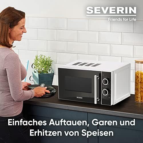  [아마존베스트]SEVERIN MW 7862 Microwave (700W, Including Turntable (diameter 24.5 cm) with timer function) silver/black