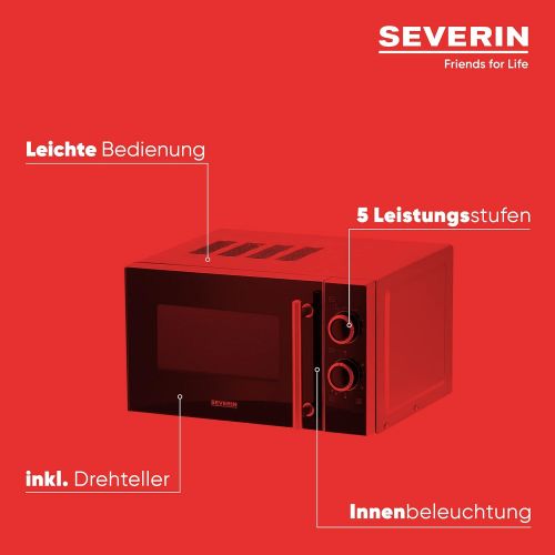  [아마존베스트]SEVERIN MW 7862 Microwave (700W, Including Turntable (diameter 24.5 cm) with timer function) silver/black