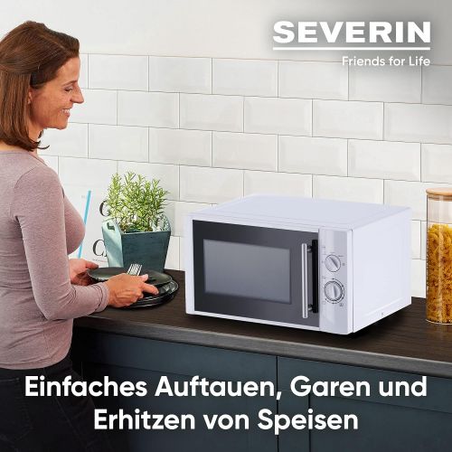  [아마존베스트]SEVERIN microwave, incl. Turntable (Ø 31,5cm), with timer function, 900W, MW 7873, white