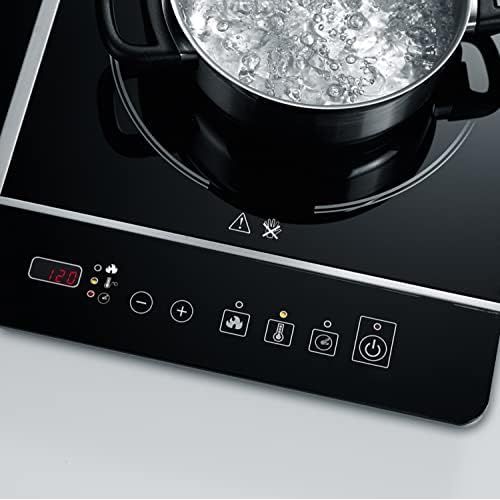  [아마존베스트]SEVERIN Double hob, 2 glass ceramic hobs (2 x diameter 22 cm), temperature setting from 60 - 240 °C or in 10 power levels, DK 1031, black.