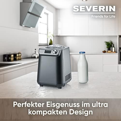  [아마존베스트]Severin EZ 7407 Compact Ice Cream Machine with Compressor, 1.2 Litre Capacity, High-Quality Housing Application, Innovative Yogurt Function, 1.2 Litres, Silver/Brushed Stainless St