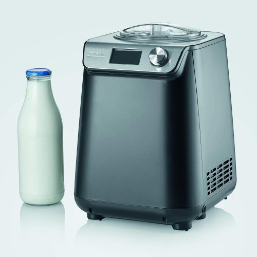  [아마존베스트]Severin EZ 7407 Compact Ice Cream Machine with Compressor, 1.2 Litre Capacity, High-Quality Housing Application, Innovative Yogurt Function, 1.2 Litres, Silver/Brushed Stainless St