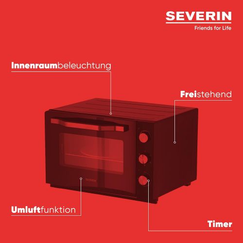  [아마존베스트]-Service-Informationen SEVERIN TO 2066 XXL Baking and Toast Oven, 60 Litre Cooking Space, 2,200 W, Includes Grill Grate, Baking Tray, Rotisserie and Pizza Stone, Black, High Temperature Paint