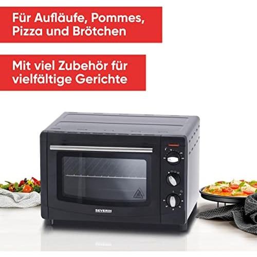  [아마존베스트]-Service-Informationen SEVERIN TO 2067 Baking and Toast Oven, 20 Litre Cooking Capacity, 1500 W, Includes Grill and Baking Tray, Black, High Heat Resistant Finish