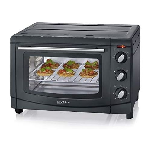  [아마존베스트]-Service-Informationen SEVERIN TO 2067 Baking and Toast Oven, 20 Litre Cooking Capacity, 1500 W, Includes Grill and Baking Tray, Black, High Heat Resistant Finish