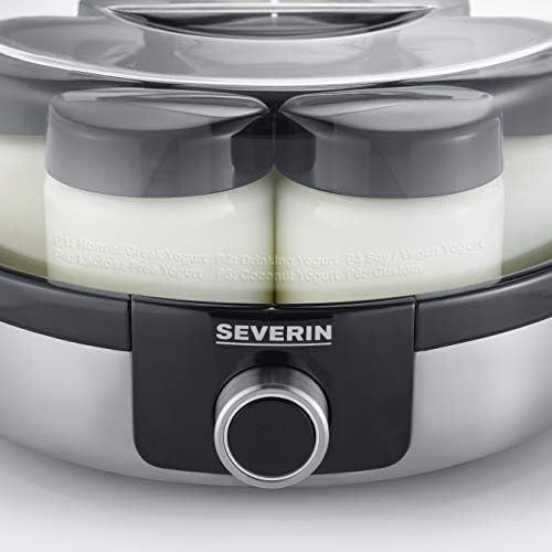  [아마존베스트]SEVERIN JG 3521 Digital Yoghurt Maker with Automatic Programmes 13 Brushed Stainless Steel / Black