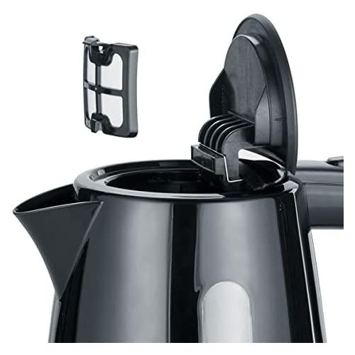  [아마존베스트]SEVERIN Kettle (2,200 W, approx. 1.0 L, 360° Central Cordless System) Black