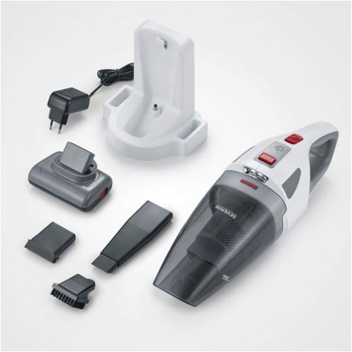  [아마존베스트]SEVERIN HV7146, cordless handheld vacuum cleaner, grey-white-red