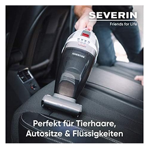  [아마존베스트]SEVERIN HV7146, cordless handheld vacuum cleaner, grey-white-red