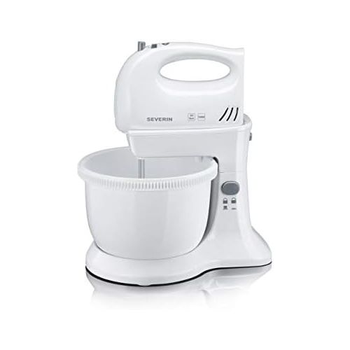  SEVERIN HM 3810 Hand Mixer Set 300 W Includes Table Stand and 3 L Mixing Bowl White/Grey