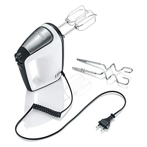  SEVERIN Hand Mixer with Spiral Cable, Approx. 400 W, HM 3830, 28.5, Stainless steel / white