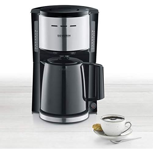  SEVERIN KA 9251 Filter Coffee Maker with Thermal Jug, Approx. 1,000 W, up to 8 Cups, Swivel Filter 1 x 4 with Drip Stop, Automatic Shut Off, Brewing Lid