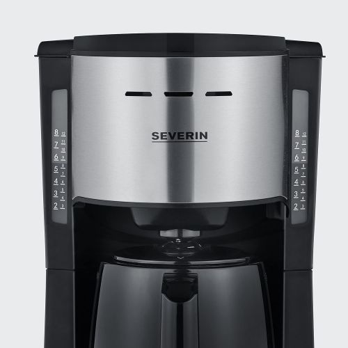  SEVERIN KA 9251 Filter Coffee Maker with Thermal Jug, Approx. 1,000 W, up to 8 Cups, Swivel Filter 1 x 4 with Drip Stop, Automatic Shut Off, Brewing Lid