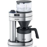 SEVERIN Caprice KA 5761 Filter Coffee Machine with Thermos Jug, Hand Brew Coffee Maker for up to 8 Cups, Coffee Machine with Timer, Brushed Stainless Steel / Black